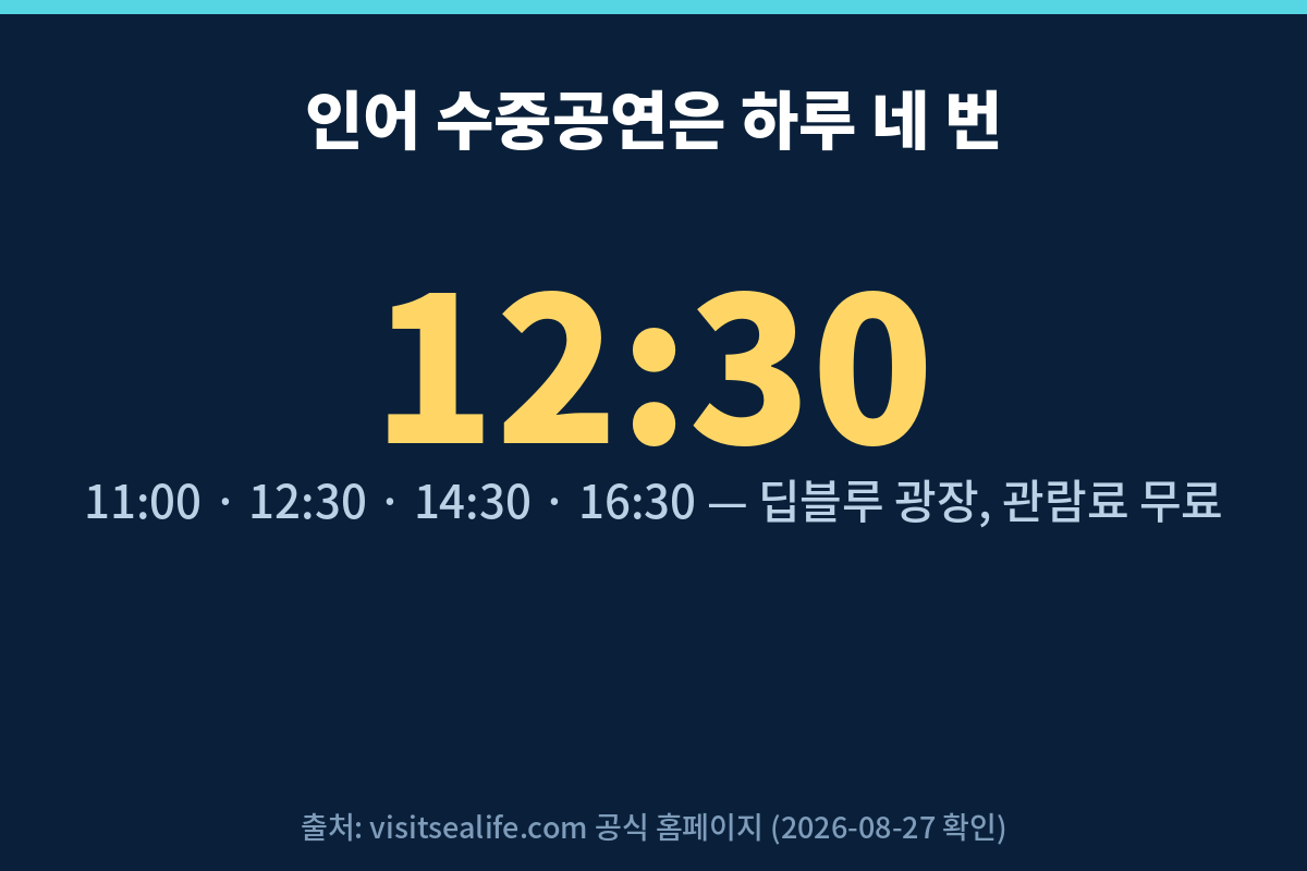 코엑스 아쿠아리움 인어공주 공연 시간 11시 12시30분 14시30분 16시30분