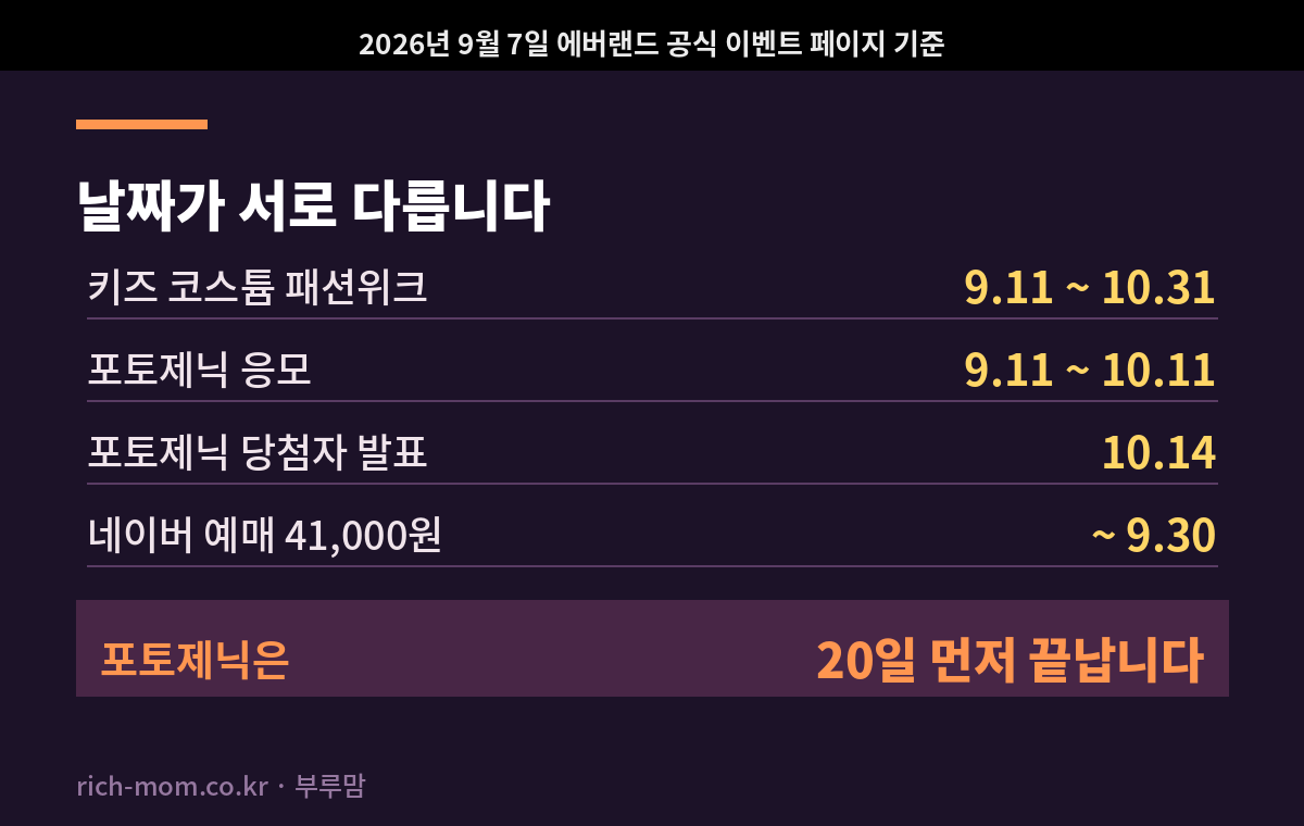 에버랜드 가을 행사 일정 정리
